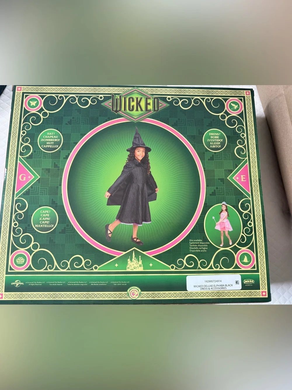 Wicked Deluxe Elphaba Black Defying Gravity Dress Up Set 4-6 NIB